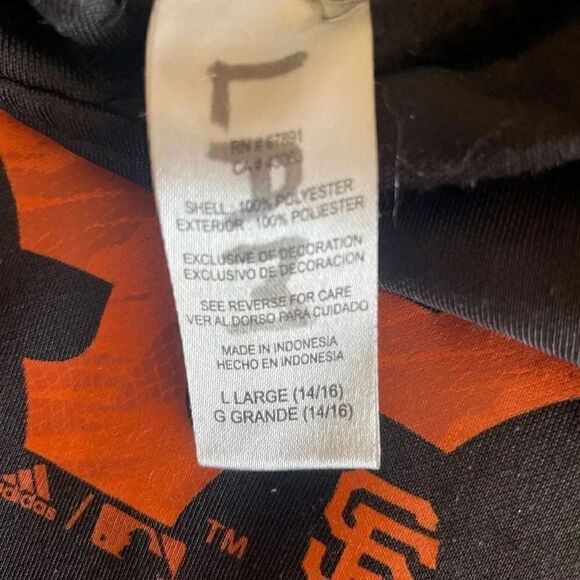 Adidas Climawarm San Francisco Giants Kangaroo Pocket Three Stripes SZ L # 1761 - Picture 10 of 13